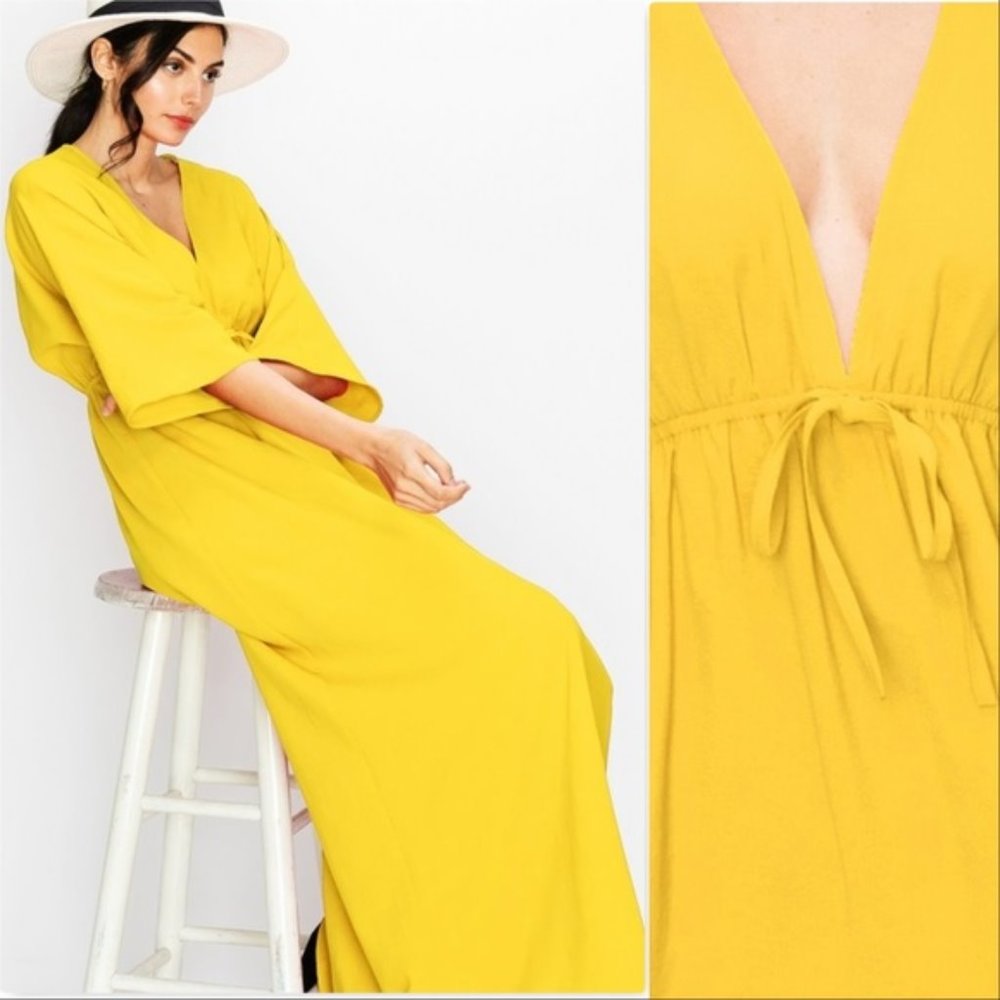 CARRIE Mustard Maxi Dress - Picture 3 of 4